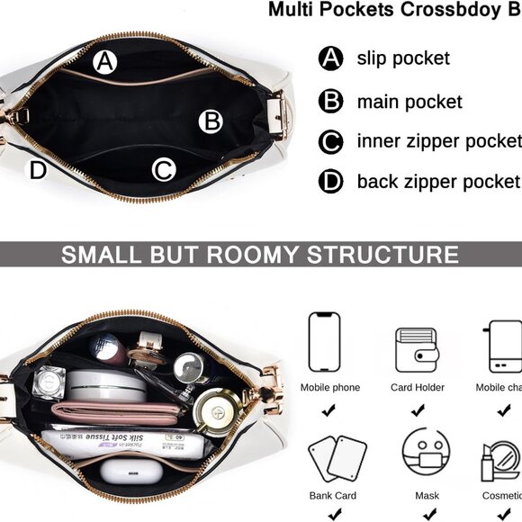 Small Crescent Shoulder Bags Purses for Women Retro Classic Clutch Hobo Tote Pur - Picture 5 of 6